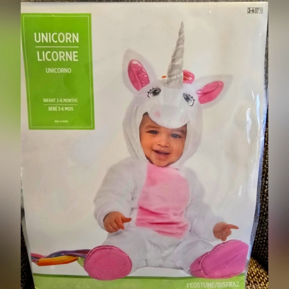 Infant Unicorn Costume with Pink and White Details 3-6 Months NEW - Picture 1 of 4